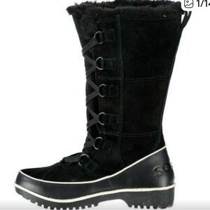 SOREL Tivoli II High Women Size 6 NL2093-010 Fur Warm Waterproof Tall BOOTS EUC